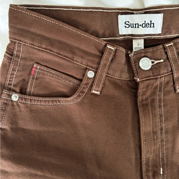 Aritzia - Sunday Best Brown High-Rise Straight Leg Jeans / Pants - Size 2 - Picture 7 of 8